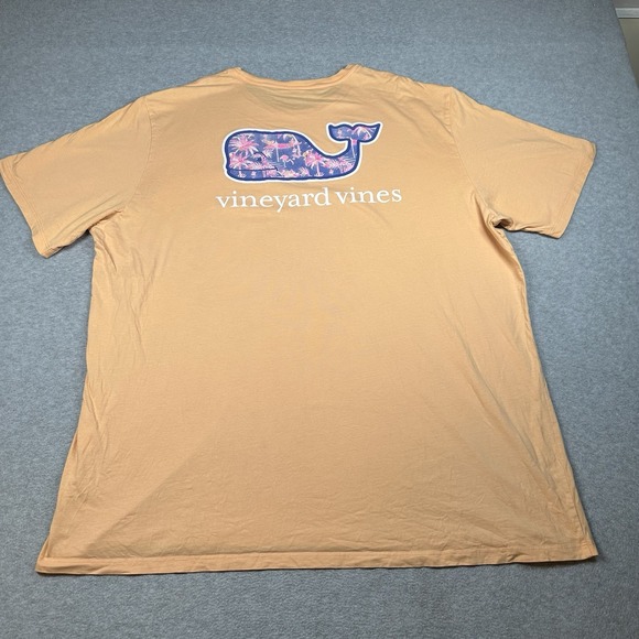 Vineyard Vines Orange Whale‎ Pocket Tee 100% Cotton XXL Made in Peru - Picture 4 of 6